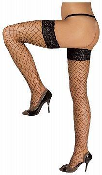 Pończochy Hold up fishnet stockings Black